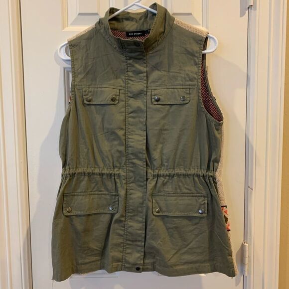 Blu Pepper Army green and knit vest jacket - Picture 1 of 7